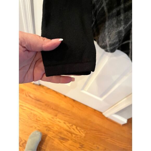 J. Jill Black & Gray Wool Blend Watercolor Argyle Crew Neck Sweater sz S - Picture 6 of 8